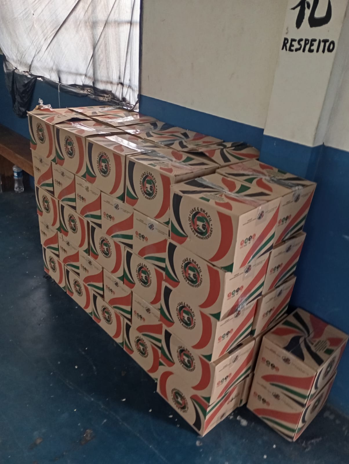 Cestas básicas do projeto humanitário entre a CBB e a Embaixada dos Emirados Árabes Unidos